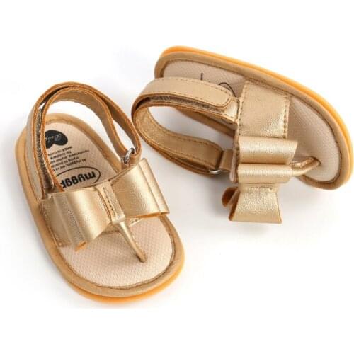 Baby Girls Shoes Summer Butterfly-knot Cute Sandals Newborn Toddler Girl Shoe First Walkers PU Soft-soled Shoes