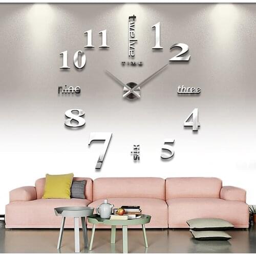 Home Decoration New 3D Modern Creative DIY Pocket Watch Acrylic Silent Clock Living Room Wall Office Multi-Color Optional