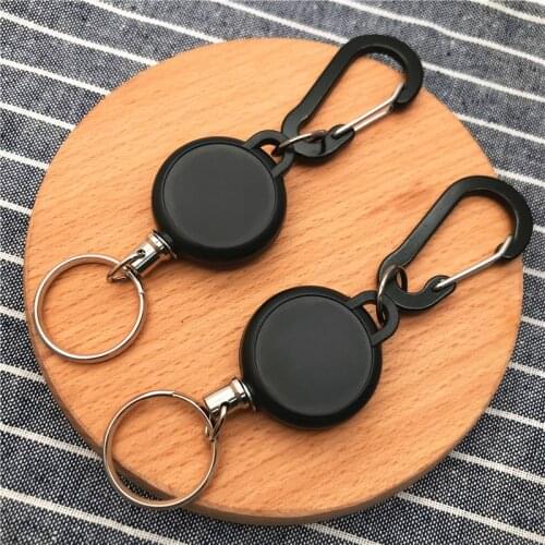 High Elasticity Retractable Key Ring ID Badge Holder With Steel Wire Multitool Carabiner Clip Name Tag Card Holders Stationery