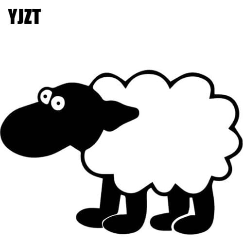 YJZT 16.7CM*11.4CM Sheep Car Stickers Bumper Decoration Vinyl Decal Accessories Black/Silver C4-2372