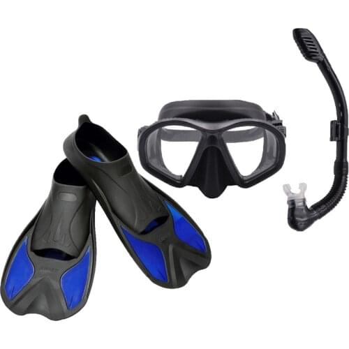 Diving Mask Goggles Diving Fins Snorkel Goggles Flippers Set Snorkeling Glass Swimming Fins Snorkelling Gear Package