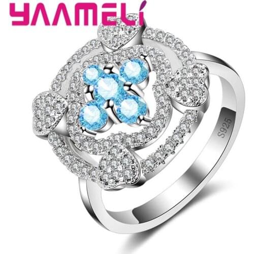 Domineering Exaggerated Punk Style 925 Sterling Silver Disc Shape Wide Ring Leader Embellishment Love Crystal For Women