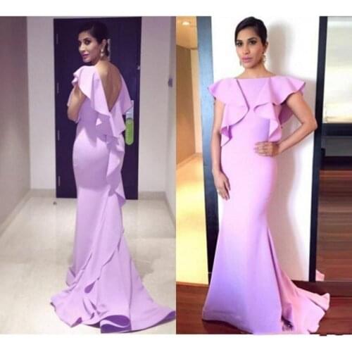 Платье Mermaid Long Evening Dresses Ruffles Backless Floor Length Formal Party Prom Dresses vestidos de fiesta فساتين السهرة