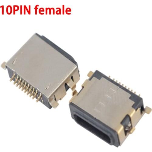 10pc 20pc USB Type C 10P Connector jack Charging Dock port Plug Type-C Socket Female jack For Xiaomi Huawei Samsung SONY iPhone