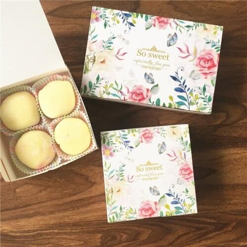 100pcs/lot "So sweet" Garden 6cup/4cup muffin cupcake cups cake box of biscuits packaging boxes gift box deisgn