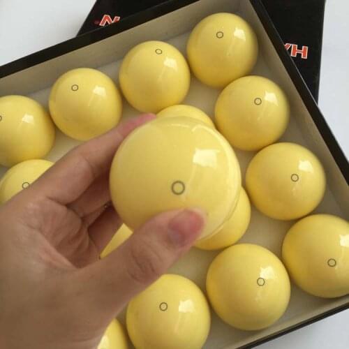 16pcs/set Billiards Pool White Balls Yellow with Blue Circle 57.25mm Nine-ball White ball Resin Billiard Cue Ball