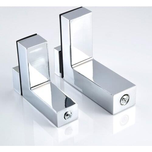 2pcs Adjustable Glass Clamp Solid Metal Wood/Glass Shelf Bracket Wall Mount Shelf Clamp Clip Furniture Hardware Fittings
