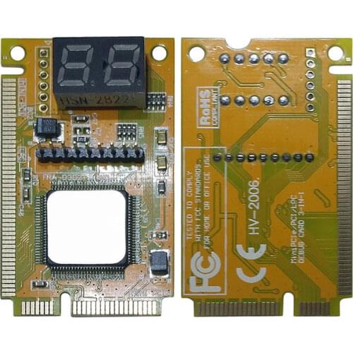 2-Digit Portable Computer PC Mini PCI PCI-E LPC Laptop Analyzer Tester Mother Board Debug Checker Diagnostic Card