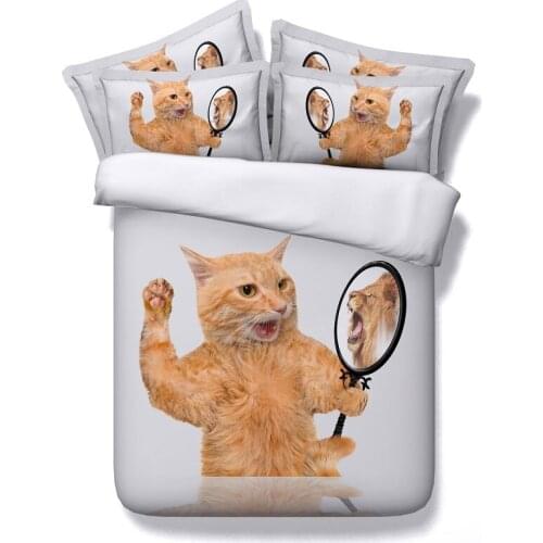 4PCS/Set/Lot Cat bed linen print 3d bedding sets duvet cover set bed sheets bedspread parure de lit adulte literie housse de cou