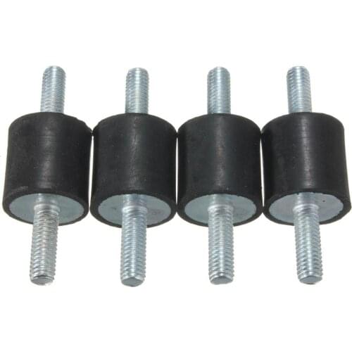 4 Pcs Rubber Mounts 20mm Dia X 20mm Long Male M6 Generator Anti Vibration Exhaust For Washer And Dryer Adjustable Height Washih