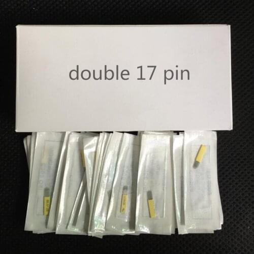 500 Pcs Double 17 Needle Eyebrow Tattoo Superior Microblading Blades For Permanent Makeup Manual Pen 3D Eyebrow Embroidery
