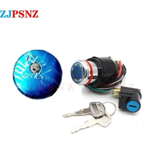 GN125 6Wires Motorcycle Scooter Lock Set Ignition Switch Fuel Gas Tank Cap Electric Door Lock Fuel Tank Cap Lock Seat Lock Keys