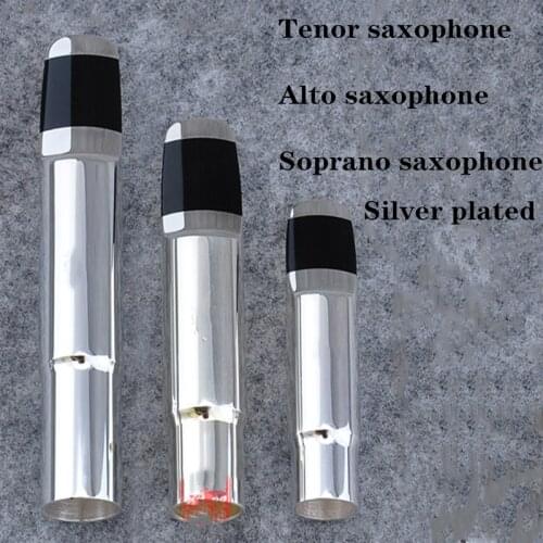 Aisiweier Professional Tenor Soprano Alto Saxophone Metal Mouthpiece Silver Plated Mouthpiece Sax Mouth Pieces Size 56789