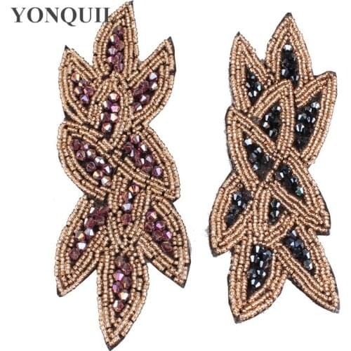 6*15 CM Rhinestone Appliques Sewing On Wedding Dresses Belt Sashes Pearl Crystal DIY Handmade Bridal jewelry Accessory 12pcs/lot