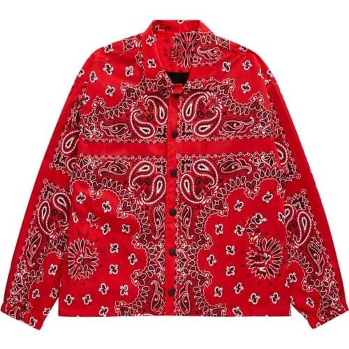 Bandana Paisley Pattern Print Short Style Windbreaker Jacket Coats Streetwear Hip Hop Mens 2021 Casual Jackets Tops