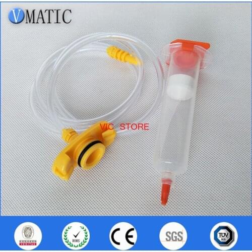 Free Shipping Plastic Dispenser Pneumatic Syringe With 55cc/ml Adapter Assembly Barrel 10 Sets Glue Dispensing Syringe