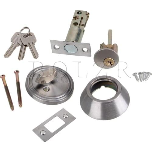 BQLZR Home Door Gate Single Cylinder Deadbolt Chrome Metal Dead Bolt Door Lock