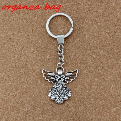 2pcs/lots Keychain Angel alloy Charms Pendants Key RingTravel Protection DIY Accessories 38.8x42.5mm Pendant A-453f