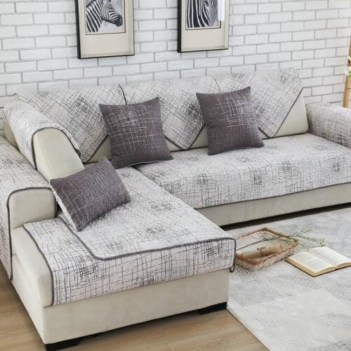 Sofa Covers for Living Room Plaid Sofa Towel Couch Cover Cotton Non-slip Sofa Slipcover Modern Minimalist Corner Seat Cover