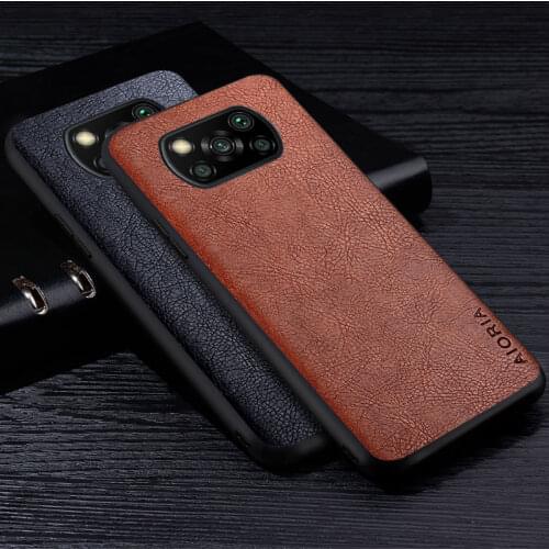 Case For Xiaomi Poco X3 GT Pro NFC Premium Retro Litchi Leather Back Cover for poco x3 nfc x3 pro gt business style phone case