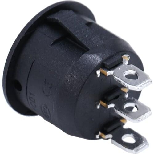 Black ON/OFF Round Rocker Switch Mayitr Car Dashboard Dash Boat Van Truck 12V LED Illuminated Switch With 3 Terminals 30*23mm