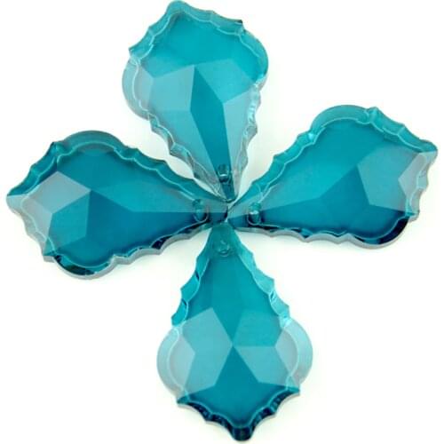 Zircon Blue 38mm/50mm/63mm/76mm Crystal Glass Chandelier Crystal Maple Leaf Crystal Hanging Pendant For Lamp Part