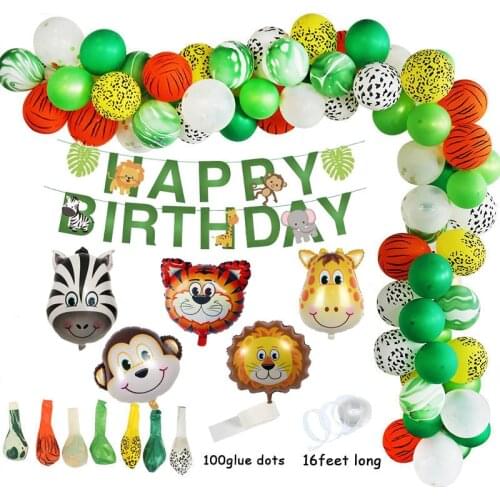 Jungle Decoration Animal Balloons Helium Sets Safari Theme Party Supplies Favors Kids Gifts Birthday Party Baby Shower Decor