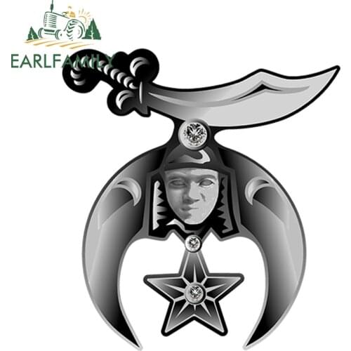 EARLFAMILY 13cm x 13cm Car Styling Shriner Logo Masonic Decals Car Sticker Freemason Eastern Star Nice! Waterproof Accessories