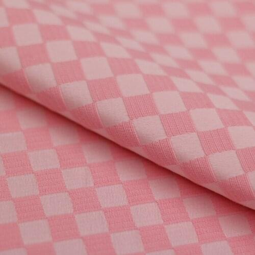 Cotton cloth elastic jacquard fabric spring and autumn square plaid clothing DIY windbreaker dress jacket suit fashion cloth