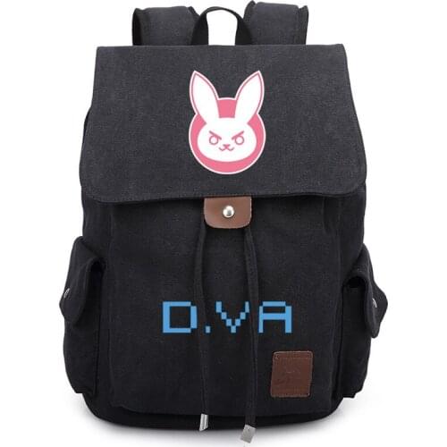 Game OW DVA Canvas Student School Shoulder Bag Cosplay Backpack Teenager Travel Rucksack Gift