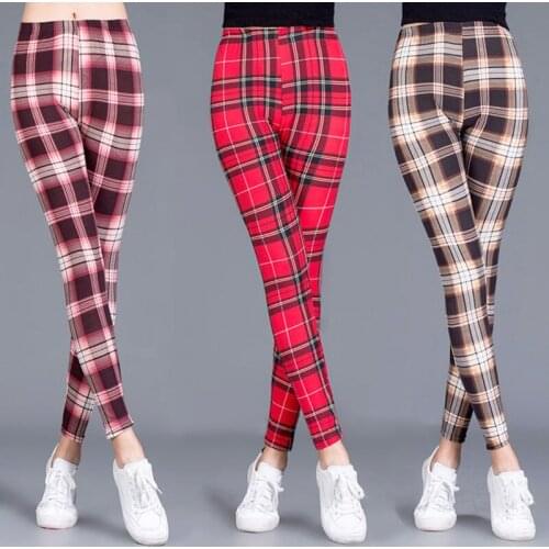 Spring/summer/autumn leggings womens lattice vertical stripes leggings outer wear casual stretch pencil pants thin trousers