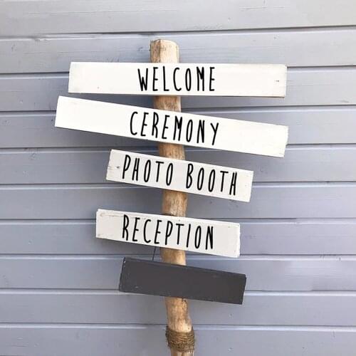 Decals Welcome Ceremony Photo Booth Reception Wedding Reception Sign Sticker Party Word Decoration Removable Vinyl Poster HY2228