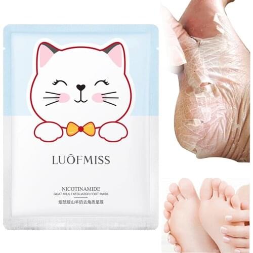 2 Pair Niacinamide Goat Milk Exfoliating Foot Mask Rich Essence Replenishing Tender Nourish Moisturizing Foot Mask
