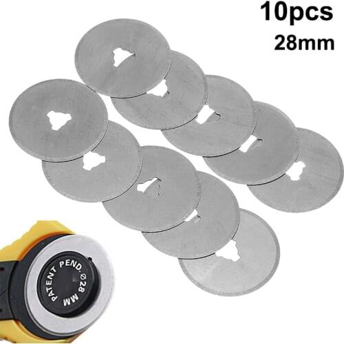 10PCS 28mm Rotary Replacement Blades Paper Cutter Blades Circular Cutting Tools Fabric Sewing Quilting Tool