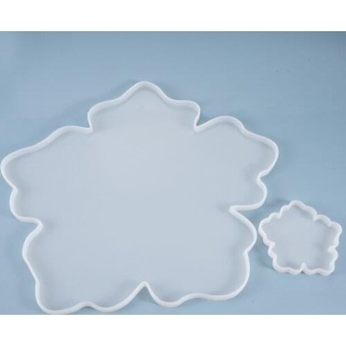 2021 New 2pcs Epoxy Resin Molds Set Casting Coaster Big Flower Silicone Molds DIY Coasters Mould Jewelry Making Tools