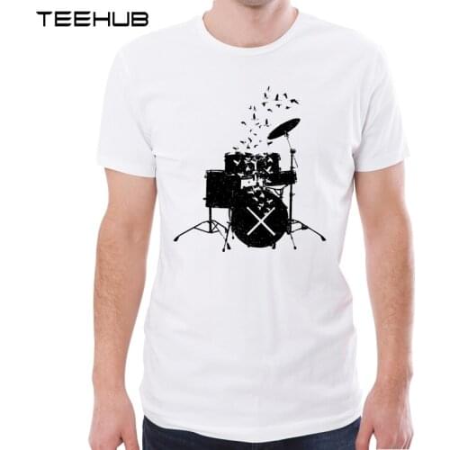 TEEHUB New Arrival 2019 Men Fashion Black Drummers Printed T-Shirt Short Sleeve Tee Hipster Cool Design Tops