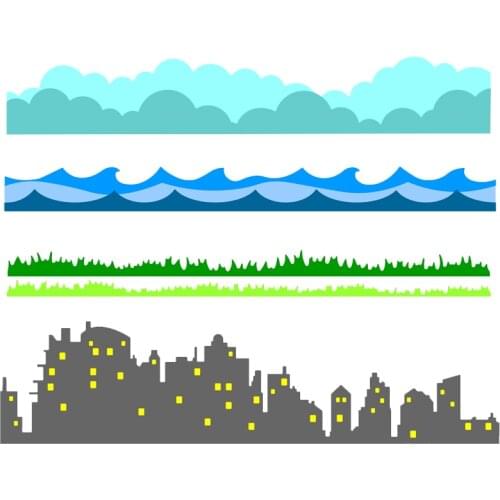 Cloud Sea Grass Building Metal Cutting Dies Scrapbooking DIY Card Album Making Crafts Stencil New Dies 2021