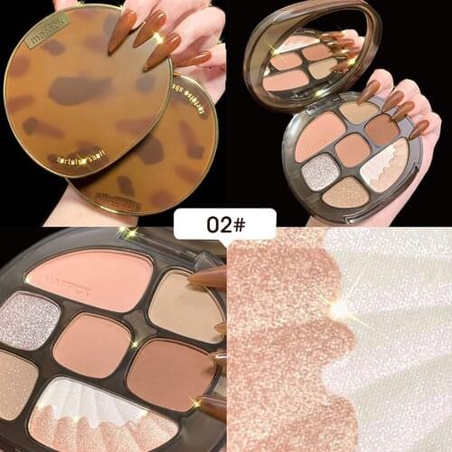 Shell Case Coloured Glaze 8 Colors Glitter Eyeshadow Palette Matte Shimmer Pigment Long-lasting Waterproof Makeup Pallet