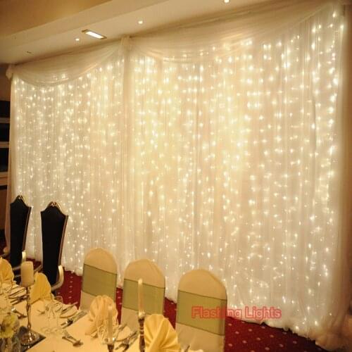 AC220V 6x3M 600LED Home Outdoor Holiday Christmas Decorative Wedding xmas String Fairy Curtain Garlands Strip Party Lights