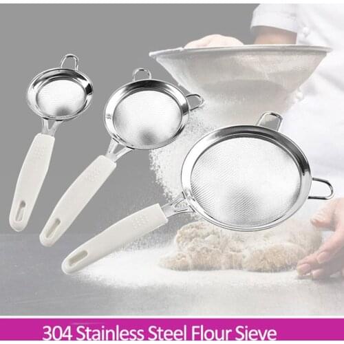 Stainless Steel Flour Sieve Handheld Screen Mesh Tea Strainer Colander Kitchen Tool Accessories