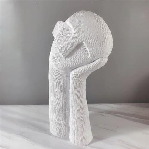 Modern White Human Statues Resin Accessories Home Livingroom Table Sculpture Crafts Bedroom Desktop Figurines Decoration