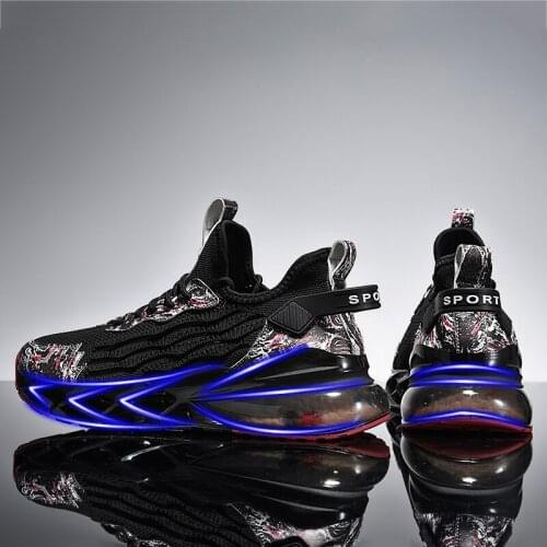 Outdoor Damping Sneakers for Men Wear-Resistance Mens Casual Shoes Breathable Mesh Man Sports Tennis Road Walking Footwear 44