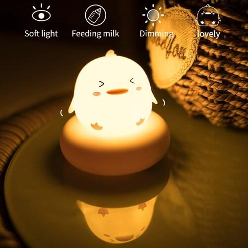 USB Rechargeable Feeding Night Light Babies Children Cute Bedroom Decoration LED Bunny Cat Smart Touch Night Light Xmas Gifts