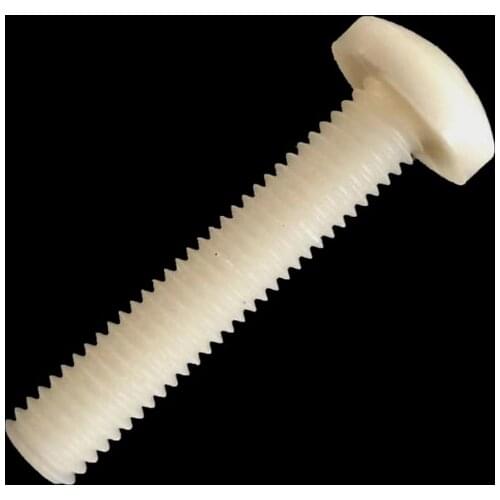 50pcs M2 M2.5 M3 M4 M5 phillips round head screws nylon with glass fiber bolts male screws plastic material 4mm-40mm length