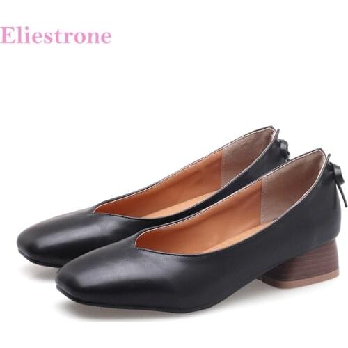 Brand New Elegant Black Pink Women Formal Pumps Glamour Apricot Low Heels Lady Dress Shoes AH881 Plus Big Small Size 10 31 46
