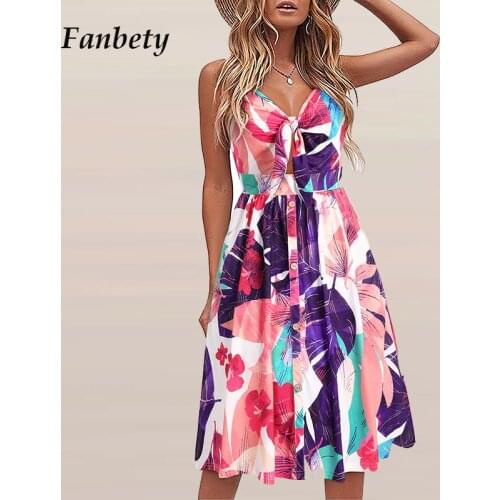 Sexy V-Neck Bow Design Office Lady A-Line Dress 2021 Summer Fashion Backless Party Dress Elegant Retro Print Lady Casual Dresses