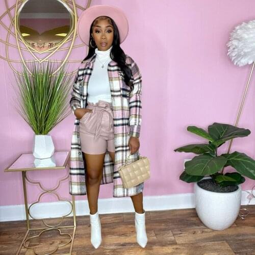 ZJFZML ZZ Women's Plaid Coats