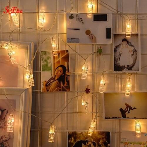 1-10M LED Photo Clips Light String LED light photo wall clip light string Battery Powered Indoor Bedroom Dorm Room Decoration 5