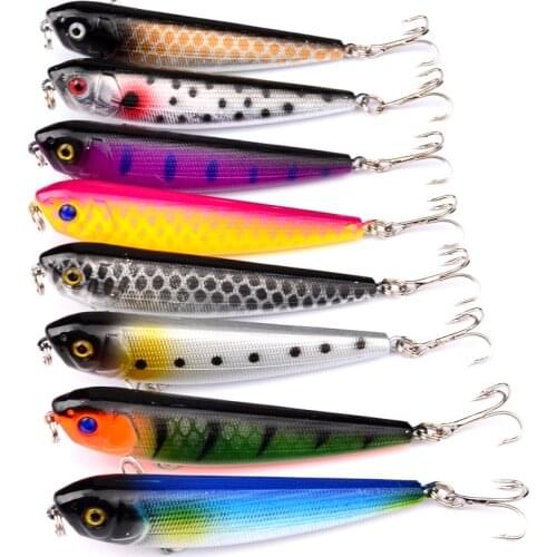 1PCS Peche Iscas Artificiais Pesca Fishing Lure Fishing Tackle Pencil Minnow Top Water 9cm 8.4g