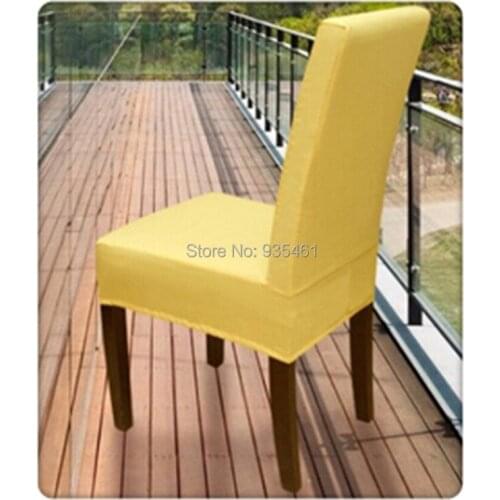 100PCS lycra Surefit spandex Short Dining Chair Cover /cheap spandex chair covers/ yellow